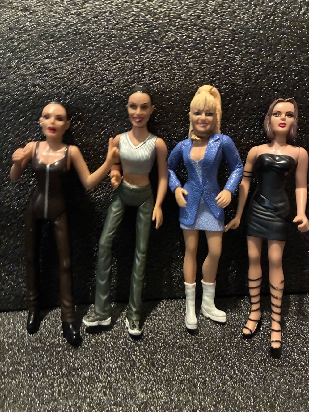 Spice girls dolls lot as seen , one missing pony tail one missing glasses